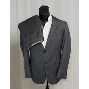 Austin Reed London 42L Charcoal Striped Suit Two Button Single Vent